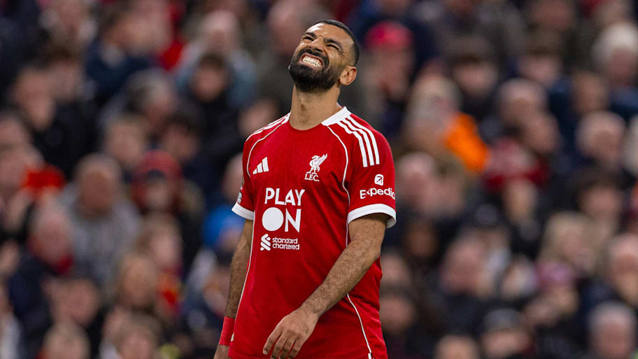 Mohamed Salah looking pained.