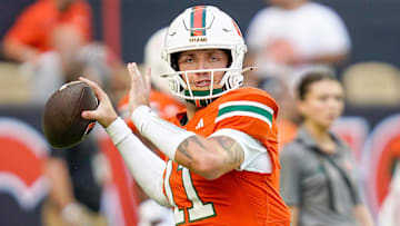 Miami quarterback Carson Beck has thrown eight touchdowns in his past two games.