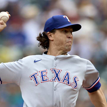 Rangers starting pitcher Jacob deGrom reached 1,800 career strikeouts vs. the Mariners.
