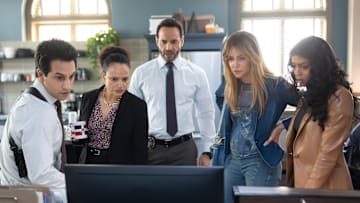 HIGH POTENTIAL on ABC. DENIZ AKDENIZ, JUDY REYES, DANIEL SUNJATA, KAITLIN OLSON, JAVICIA LESLIE
