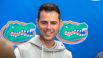 Florida head basketball coach Todd Golden talks about the upcoming season on the first official day of basketball practice at University of Florida in Gainesville, FL on Monday, September 22, 2025. [Alan Youngblood/Gainesville Sun]