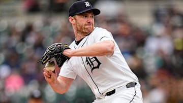 Former Detroit Tigers pitcher John Brebbia (49) throws against Chicago White Sox during the eighth inning at Comerica Park in Detroit on Saturday, April 5, 2025.