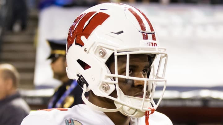 Dec 27, 2022; Phoenix, Arizona, USA; Wisconsin Badgers cornerback Ricardo Hallman (2) against the Oklahoma State Cowboys during the 2022 Guaranteed Rate Bowl at Chase Field. Mandatory Credit: Mark J. Rebilas-USA TODAY Sports