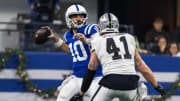 Dec 31, 2023; Indianapolis, Indiana, USA; Indianapolis Colts quarterback Gardner Minshew (10) passes