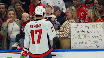 Dylan Strome, Washington Capitals Mandatory Credit: Nathan Ray Seebeck-Imagn Images