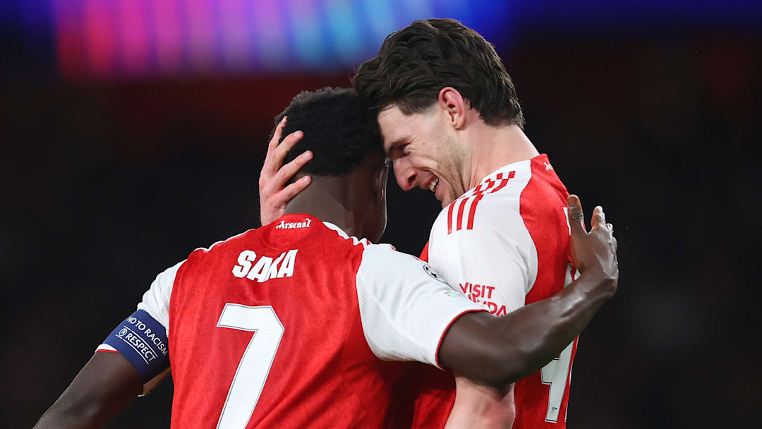 Declan Rice, Bukayo Saka, Arsenal Declan Rice, Bukayo Saka, Arsenal