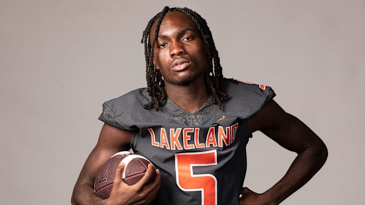 Shanard Clower scored three touchdown's in Lakeland's 35-34 overtime victory over Lake Mary - twice scoring on 80-yard receptions and also returning a kickoff 98-yards for a score. His third score came with less than 30 seconds remaining in the fourth quarter to help the Dreadnaughts reach overtiem.