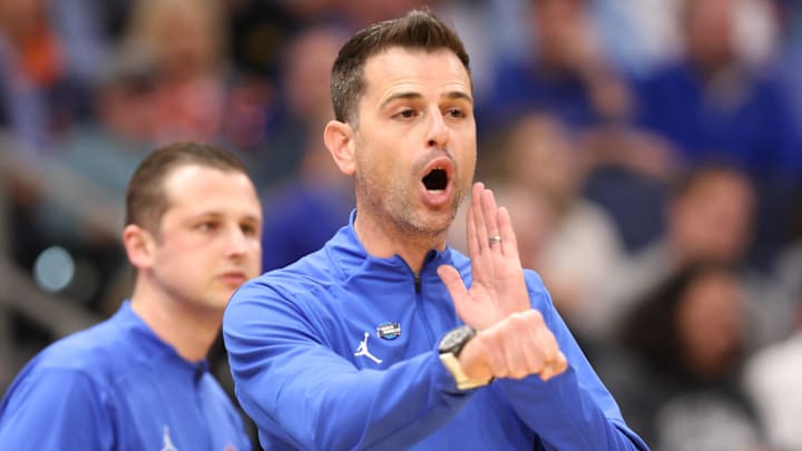 Florida head coach Todd Golden reacts during the NCAA March Madness opening round at Benchmark international Arena in Tampa, FL on Friday, March 20, 2026. [Alan Youngblood/Gainesville Sun]