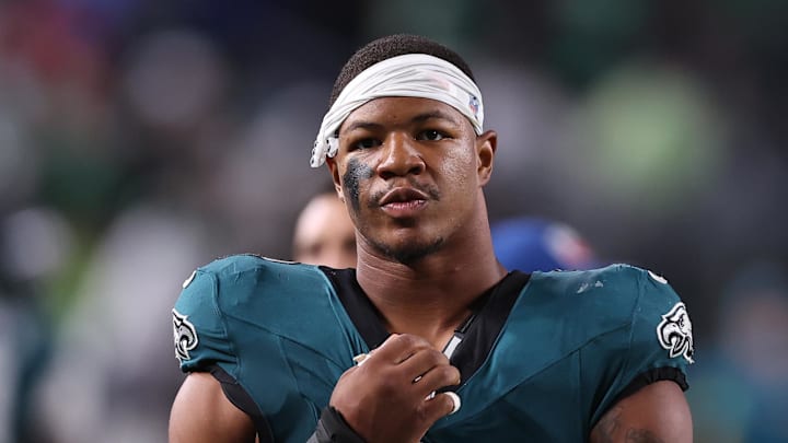 Sep 4, 2025; Philadelphia, Pennsylvania, USA; Philadelphia Eagles linebacker Nolan Smith Jr. (3) against the Dallas Cowboys at Lincoln Financial Field. 