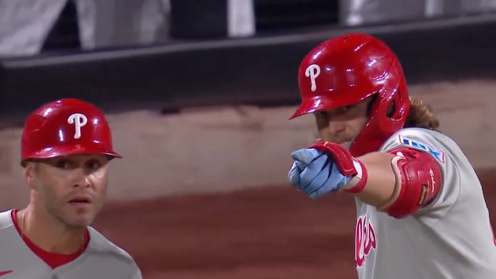 Alec Bohm caused an extended delay when he saw a microphone for the first time. Alec Bohm caused an extended delay when he saw a microphone for the first time.