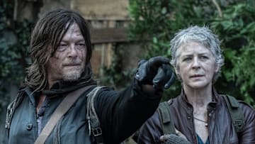 Norman Reedus as Daryl Dixon, Melissa McBride as Carol Peletier - The Walking Dead: Daryl Dixon Season 3.