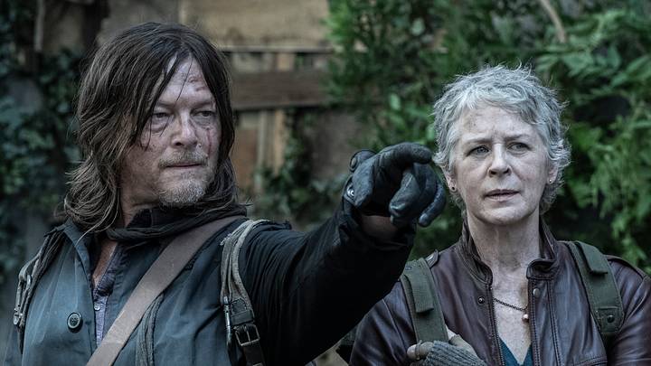 Norman Reedus as Daryl Dixon, Melissa McBride as Carol Peletier - The Walking Dead: Daryl Dixon Season 3.