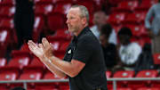 Indiana basketball coach Darian DeVries claps during IU's 81-80 win over Mega Superbet on Aug. 11, 2025, in Puerto Rico.