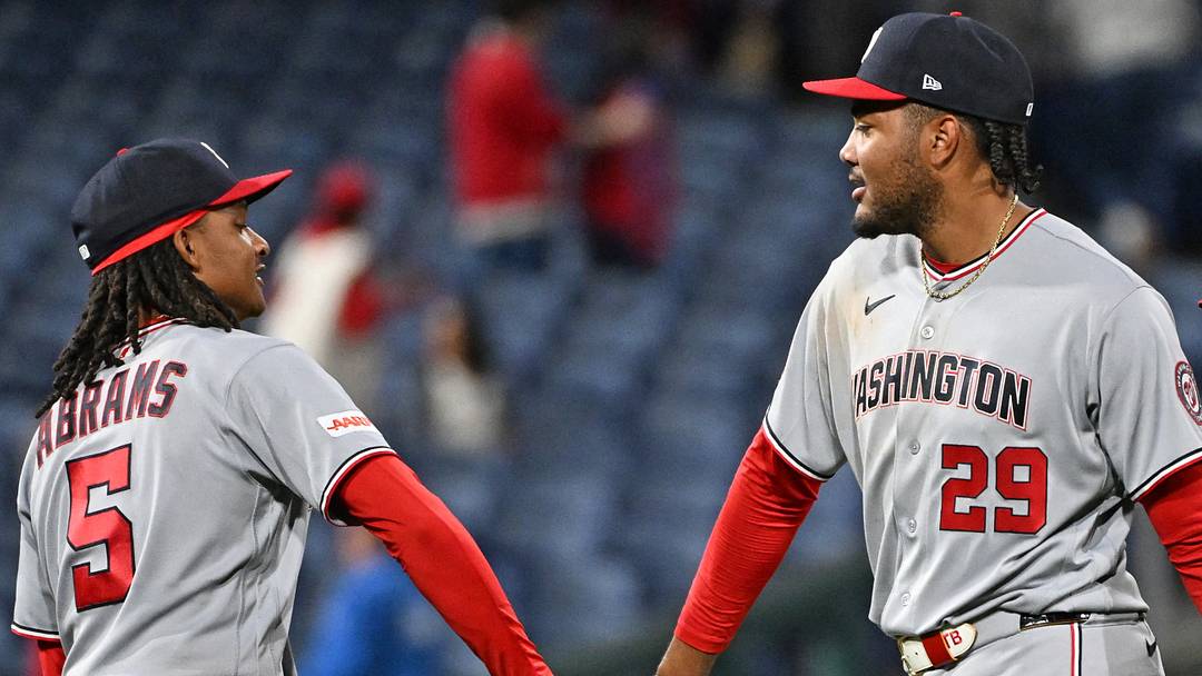 Washington Nationals shortstop CJ Abrams and outfielder James Wood Washington Nationals shortstop CJ Abrams and outfielder James Wood