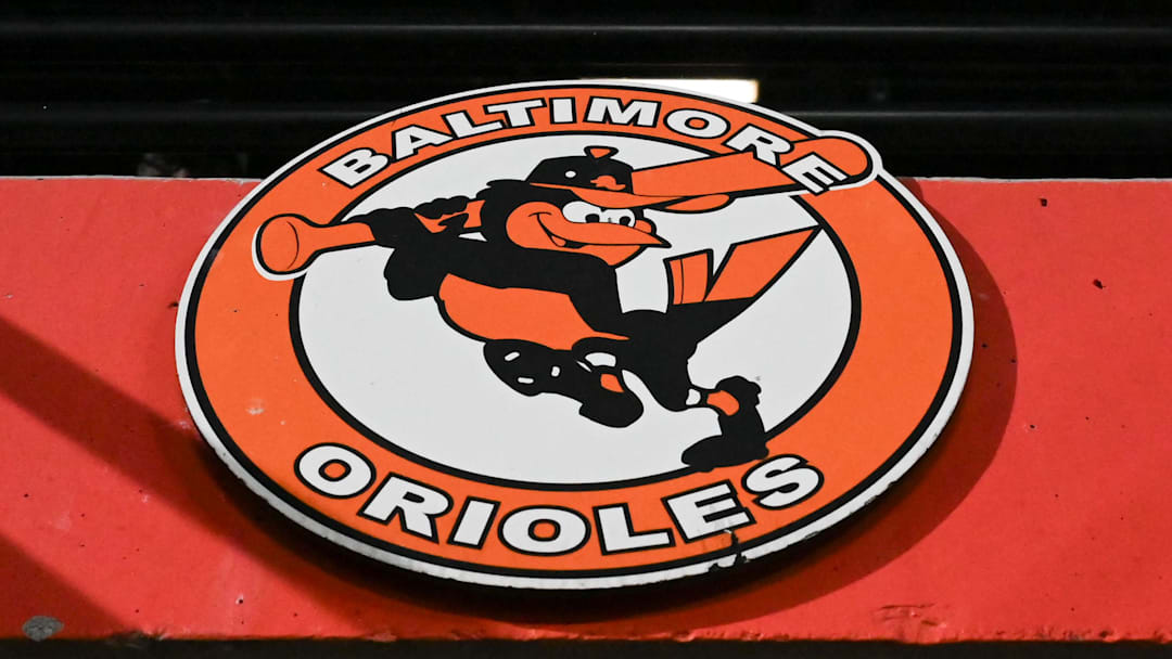 Sep 30, 2023; Baltimore, Maryland, USA; A detailed view of a Baltimore Orioles logo in the stands during the game against the Boston Red Sox at Oriole Park at Camden Yards. Sep 30, 2023; Baltimore, Maryland, USA; A detailed view of a Baltimore Orioles logo in the stands during the game against the Boston Red Sox at Oriole Park at Camden Yards.