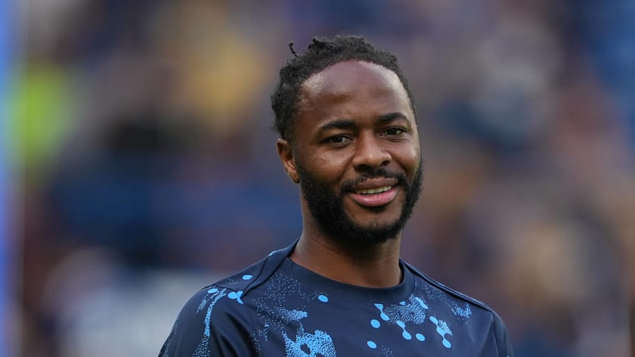 Raheem Sterling in Chelsea training kit.