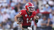 Georgia Bulldogs quarterback Gunner Stockton has improved tremendously since taking over for Carson Beck last season in the SEC Championship Game