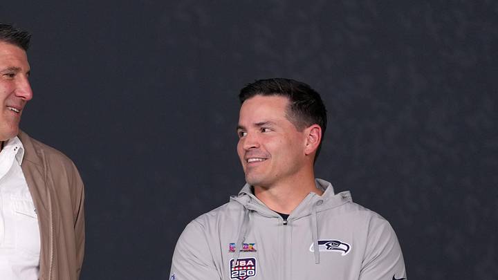 New England Patriots head coach Mike Vrabel and Seattle Seahawks head coach Mike MacDonald 
