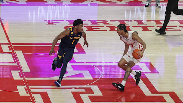 West Virginia Mountaineers guard Joseph Yesufu. Credit: Thomas Shea-Imagn Images
