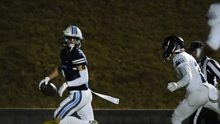 St. Joseph's Catholic (11-2) played Christ Church (11-2) at Christ Church for the Class A Upper State Championship on Nov. 24, 2023. Christ Church wins the game 53-20. Christ Church Jackson Repp (2) makes his way untouched to the end zone.