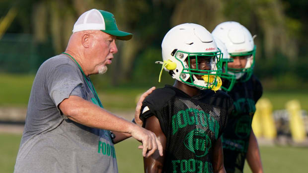 DeLand High School head football coach Rick Darlington during practice at the school in DeLand