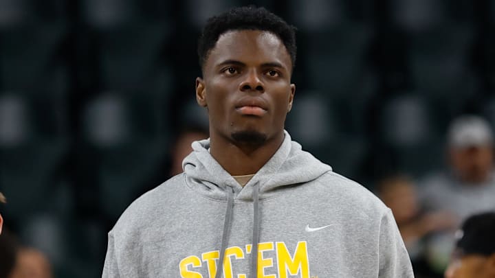 Baylor center James Nnaji during warmups on Monday. Baylor center James Nnaji during warmups on Monday.