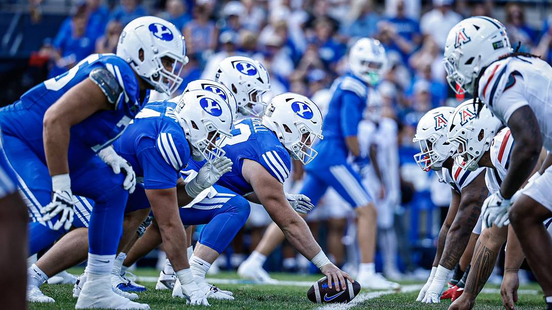 BYU offensive line against Arizona