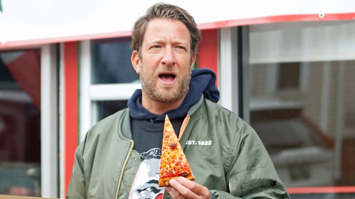 Barstool Sports founder Dave Portnoy reviews some pizza from a joint in Rhode Island. Barstool Sports founder Dave Portnoy reviews some pizza from a joint in Rhode Island.