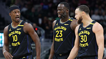Golden State Warriors stars Jimmy Butler, Draymond Green, and Stephen Curry