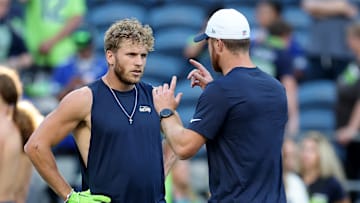 Cooper Kupp and Sam Darnold with the Seattle Seahawks