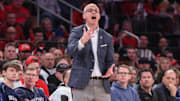 Feb 23, 2025; New York, New York, USA;  Connecticut Huskies head coach Dan Hurley at Madison Square Garden. Mandatory Credit: Wendell Cruz-Imagn Images