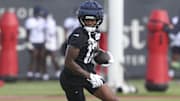 Jul 23, 2025; Houston, TX, USA;  Houston Texans wide receiver Nico Collins (12) during training camp at Houston Methodist Training Center. Mandatory Credit: Troy Taormina-Imagn Images