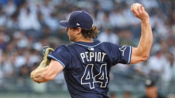 Tampa Bay's Ryan Pepiot (44) has made 52 career starts, but he'll face the Toronto Blue Jays for the first time on Wednesday.