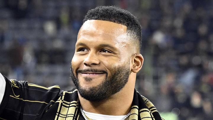 Former Los Angeles Rams defensive lineman Aaron Donald.