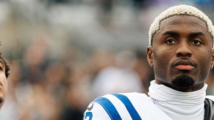 Indianapolis Colts wide receiver Josh Downs looks on