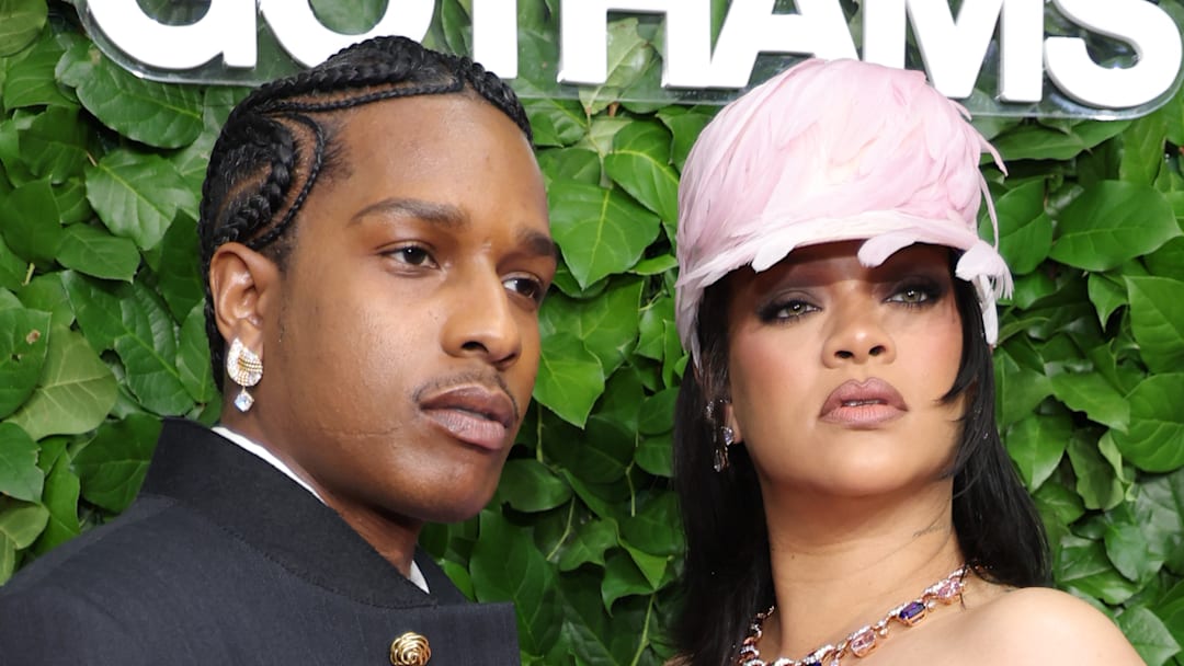 A$AP Rocky and Rihanna at the 35th Gotham Film Awards