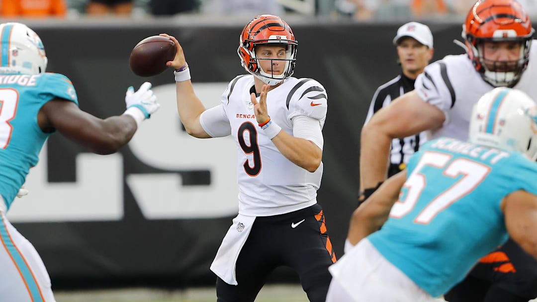 Jow Burrow and the Bengals are slight favorites against the Dolphins in NFL Week 16 action.