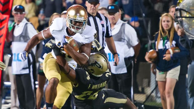 Notre Dame and Purdue battle in 2013 - the last Irish trip to West Lafayette