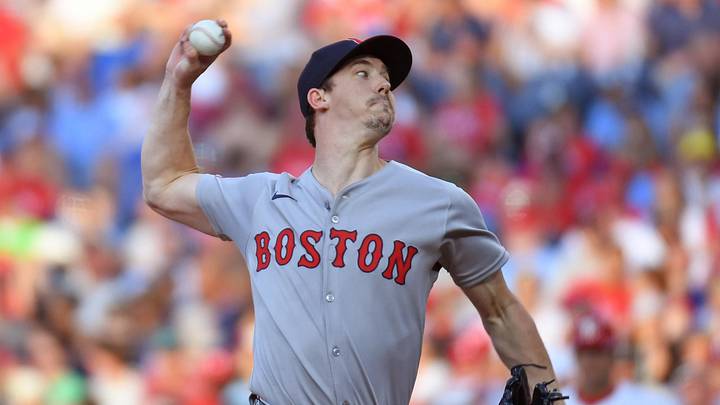 Jul 21, 2025; Philadelphia, Pennsylvania, USA; Boston Red Sox pitcher Walker Buehler (0) throws a pitch during the second inning against the Philadelphia Phillies  at Citizens Bank Park. Mandatory Credit: Eric Hartline-Imagn Images