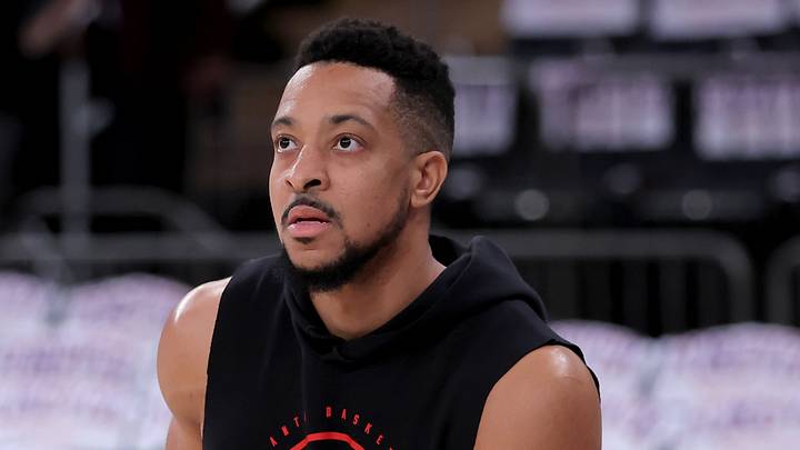 Atlanta Hawks guard CJ McCollum (3) against the New York Knicks at Madison Square Garden on April 28, 2026.