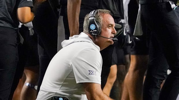 TCU Horned Frogs head coach Sonny Dykes looks on from the sidelines during the second half of a game against the Colorado Buf