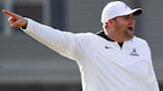 Defensive coordinator Kane Wommack gives directions during practice of the Alabama Crimson Tide football team Wednesday.