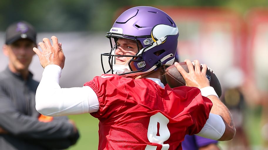 Vikings quarterback J.J. McCarthy was named the team's preseason opener starter. | Matt Krohn-Imagn Images