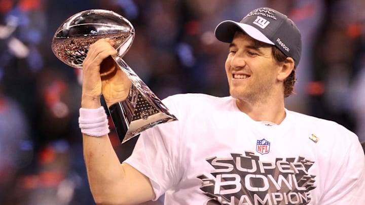 Eli Manning won two Super Bowls with the Giants. Eli Manning won two Super Bowls with the Giants.