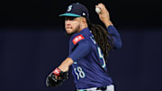 Sep 1, 2025; Tampa, Florida, USA; Seattle Mariners starting pitcher Luis Castillo (58) throws a pitch against the Tampa Bay Rays in the third inning at George M. Steinbrenner Field. Mandatory Credit: Nathan Ray Seebeck-Imagn Images