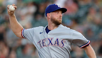 Aug 30, 2025; West Sacramento, California, USA; Texas Rangers starting pitcher Merrill Kelly (23) throws a pitch against the Athletics during the first inning at Sutter Health Park. Mandatory Credit: Dennis Lee-Imagn Images