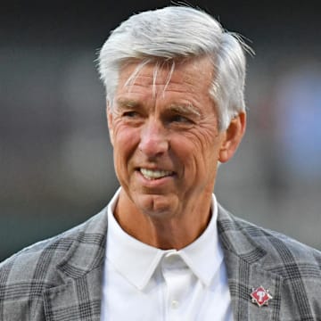 Apr 10, 2023; Philadelphia, Pennsylvania, USA; Philadelphia Phillies President of Baseball Operations Dave Dombrowski before game against the Miami Marlins at Citizens Bank Park