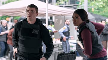 The Night Agent. (L to R) Gabriel Basso as Peter Sutherland, Amanda Warren as Catherine in episode 210 of The Night Agent
