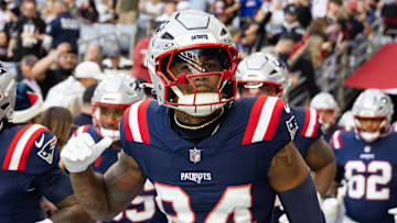 Dec 15, 2024; Glendale, Arizona, USA; New England Patriots wide receiver Kendrick Bourne (84) against the Arizona Cardinals at State Farm Stadium. Mandatory Credit: Mark J. Rebilas-Imagn Images