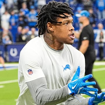 Detroit Lions wide receiver Jameson Williams (9).
